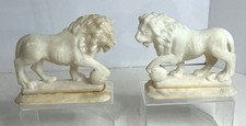 Pair of A Santini Italian Lion Bookends Marble Sculpture Beautiful picture