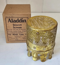 Vintage Aladdin Brass Bug Screen For Mantle Lamp Chimney Original Box picture