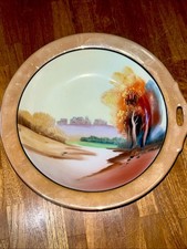 Vintage Hand Painted Chikaramachi Single Handled Bowl Nippon picture