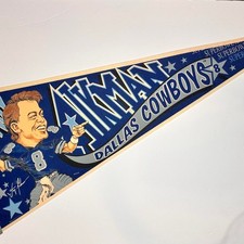 Vintage dallas cowboys troy aikman pennant picture