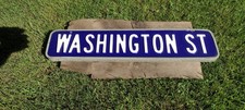 1930-40's Framed Double Sided Porcelain Street Sign Washington  St. picture