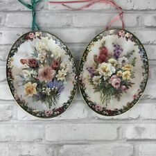 Bradford Exchange Lena Liu’s Floral Cameos Plates Set of 2 Remembrance Enchantme picture