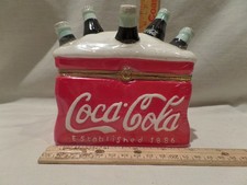 Coca-Cola Ceramic Ice Cooler & Bottles 2002 Houston Harvest