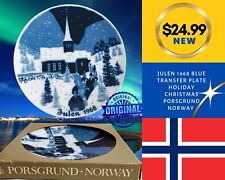 Julen 1968 Blue transfer plate Holiday Christmas Porsgrund Norway. picture