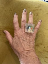 VTG Disneyland Souvenir Repurposed Lucite Statement Ring OOAK Handmade Disney picture