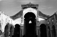 View of ruins of Chiesa del Carmine Partanna partially destroyed b- Old Photo picture