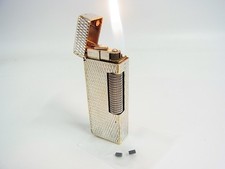 Working Dunhill Rollagas Lighter Silver Plated Vintage with 2pcs flints (b822 picture