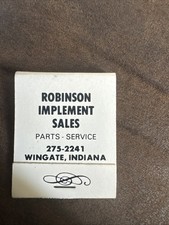 Vintage Avco New Idea Matchbook Robinson Implement Wingate Indiana picture