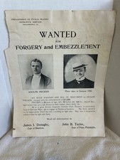 Rare 1900’s Wanted Poster ADOLF PRICKEN picture