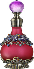 Antique Crystal Glass Perfume Bottle Vintage Refillable Scent Fragrance Vial picture
