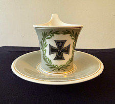 WWI KPM Berlin Iron Cross Cup Saucer 1914 German Patriotic War Porcelain Antique picture