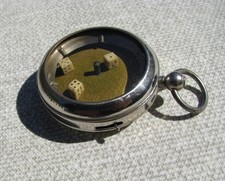 FINE ANTIQUE GAMBLERS 3 SPINNING DICE LEVER POCKET WATCH SIZE MECHANICAL GAME picture