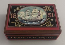 Vintage 1851 Captain R. Smythe Sealed (2) Decks + Dice & Wood Box picture