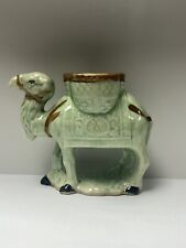 Vintage Green Ceramic Camel Planter, Painted - Made in Japan MCM Desert Decor picture