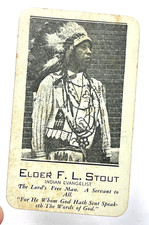 RARE Elder F.L. Stout Indian Evangelist Photo Trade Card Native American Song picture