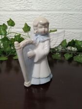 VINTAGE PORCELAIN ANGEL PLAYING HARP FIGURINE picture