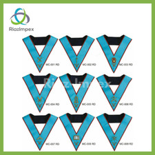 MASONIC AASR SCOTTISH RITE OFFICER COLLARS SET OF 9 HAND EMBROIDERED OFFCLRS - 9 picture