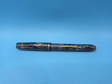 Vintage 1940s Moore Fountain Pen Blue Striped Celluloid 14K Incomplete SEE Pics picture