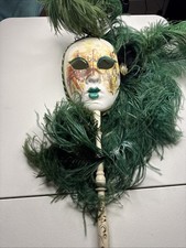 Venetian Carnevale Masquerade Mask Hand Made In Italy 2’ Long picture