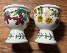 Portmeirion Botanic Garden Egg Cups Set of 2 Yellow Butterflies & Purple Flowers picture