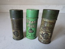 Lot of 3 Vintage Doan’s Pills Tin Apothecary Advertising Medicine Containers picture