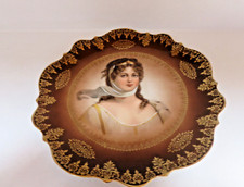Austrian Imperial Bone China Porcelain Portrait Plate Platter 8 1/2