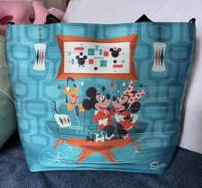 New Harveys Seatbelt Scooter Mickey Minnie Pluto Tote Bag Purse Disney Parks NWT picture