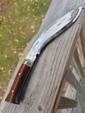 Vintage Nepal Gurkha Kukri Knife Dui Chirra Double Fuller Sun Moon Panawal Tang  picture