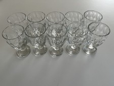 Crystal Faceted Antique Goblets From France Set Of 10 Pristine Condition picture