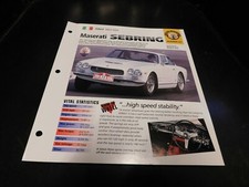 1962-1966 Maserati Sebring Spec Sheet Brochure Photo Poster 65 64 63 picture