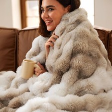 Bedsure Fluffy Bubble Faux Fur Throw Blanket, 50