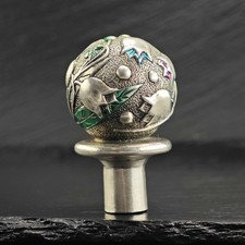 Sterling Silver Floral Enamel Accent Bottle Stopper 800 Silver MISC0396 picture