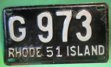 ANTIQUE 1951 US STATE OF Rhode Island AUTOMOBILE License Plate TAG G 973 picture