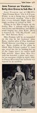 1954 TV ARTICLE~BETTY ANN GROVE SUBS FOR JANE FROMAN picture