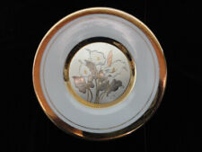 Art of Chokin Decorative Plate Iris Flowers 24K 24KT Gold Edged Made In Japan 6” picture