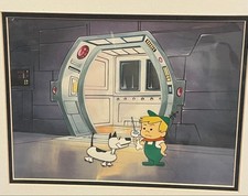 Original Jetsons Production Cel Elroy & Astro Framed Hanna Barbera Animation Art picture