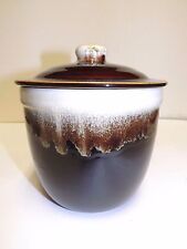 BROWN DRIP COVERED BISCUIT CRACKER JAR CONTAINER picture