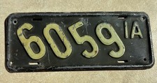 1916-1918 WW1 Era Iowa Motorcycle License Plate Tag Low Number-Military? picture