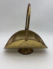 Vintage 1987 Hammered Brass Basket FTDA By Nijhof-Zevrnaar Made In Holland picture
