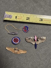 Vintage WWII Original Gold Filled Pilots Wings Sweetheart Pin Lot Keep Em Flying picture