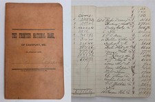 1900 antique FRONTIER NATIONAL BANK eastport me GEO W CAFREN ledger ACCOUNT BOOK picture