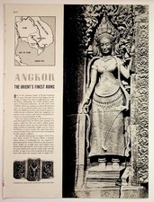 Angkor Wat Cambodia LIFE Magazine Article 1940s French Indo-China Ruins picture