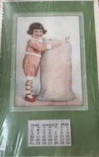 1926 Child Print Calendar “The Staff of Life” Vintage Art Deco Style picture