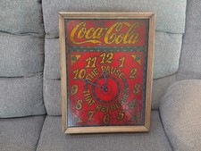 Vintage Coke Clock Lighted Wood Frame Faux Stain Glass Working picture