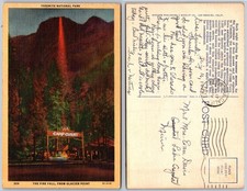Camp Curry Fire Fall Yosemite National Park Postcard picture