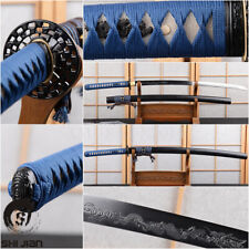 elegant blue T10carbon steel Japanese samurai katana sharp blade practical sword picture