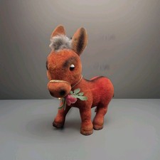 Vintage Flocked Burro Donkey Bank 1950s picture