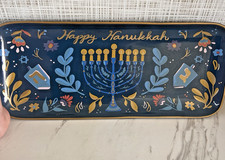 Happy Hanukkah Ceramic Treat Tray Holiday Platter 6
