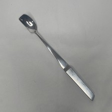 Vintage Mid Century Modern Stainless Barrett's Half Spoon w/Wooden Handle Japan picture