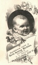 1880s-90s Baby Portrait Momma's Got Davis Sewing Machine Bangor A. L. Bourne picture